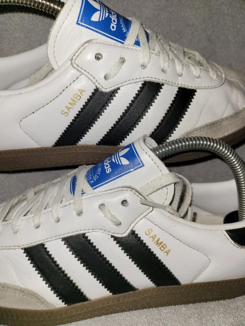 Adidas Samba OG Big Kid's Size 7 White Black Brown Gum Sneakers (#1881)